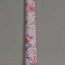 WERNNSAI Pink Flower Wrapping Paper Roll - 1 Roll 17x 33 ft Mothers Day Gift Wrapping Paper Pink Floral Gift Wrap Happy Festival with Polka Dot for Women Mom Warm Blessing Supply