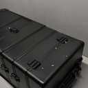 4 in 1 Rolling Makeup Case on Wheels with Drawer and Professional Cosmetic Organizers for Salon Barber - Bright Black