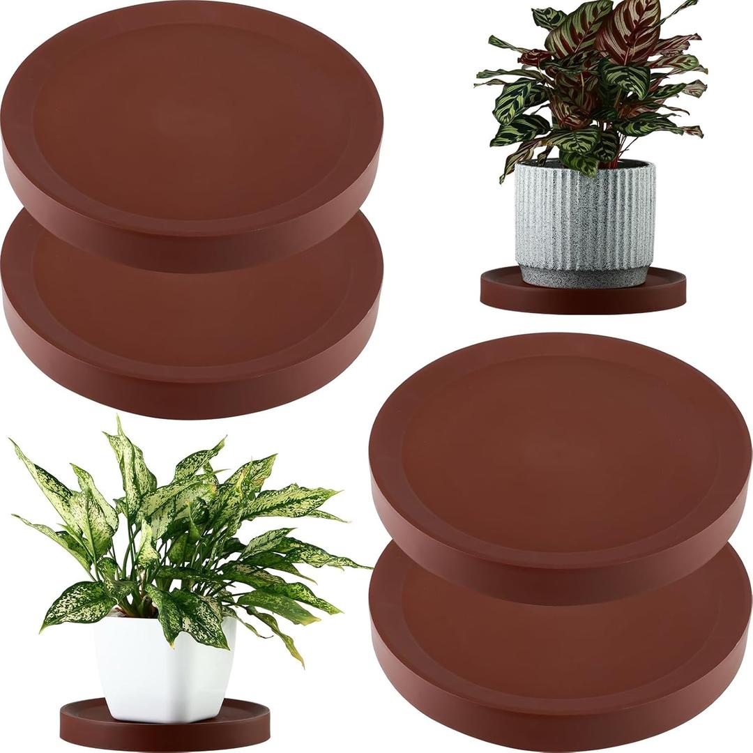 4 Packs Plant Caddy with Hidden Wheels 10 Inch Rolling Plant Stand Heavy Duty Plant Dolly with Casters Indoor and Outdoor Plants Plant Roller Base Large Plant Cart Pot Saucers with Wheels, Brown 4 Packs Plant Caddy with Hidden Wheels 10 Inch Rolling Plant Stand Heavy Duty Plant Dolly with Casters Indoor and Outdoor Plants Plant Roller Base Large Plant Cart Pot Saucers with Wheels, Brown