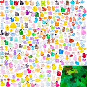 300pcs Mini Resin Animals Different 300 Styles Variety Tiny Animals Figure to Hide Luminous Glow in The Dark for Miniature Fairy Garden Decoration Small Plastic Miniature Crafts Decor Aquarium