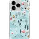 Hagkou Winter Village House Phone Case Compatible with iPhone 17 Pro Max, Cute Christmas Trees Snowman Cover, Cool TPU Phone Case Cover