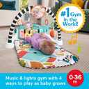 Fisher-Price Baby Playmat Glow and Grow Kick & Play Piano Gym, Blue Musical Learning Toy with Developmental Activities for Newborns 0+ Months