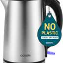 Cosori Electric Kettle, No Plastic Inner Lid, Filter & Spout, Stainless Steel Tea Kettle, Automatic Shut Off & Boil-Dry Protection, Durable Tea Kettle Boiler & Heater, 1.5L/1500W, Silver