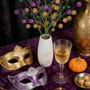 3 x 8 Pcs Carnival Decorations,15" Carnival Glitter Tree Picks Stems Ornaments Table Centerpieces Decor,Artificial Purple Gold Green Berry Flowers Branches Sprays for Carnival Party Home Decor