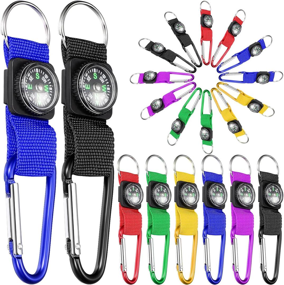 Toodoo Compass for Kids Bulk Mini Compass Keychain for Classroom, Hiking, Survival