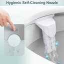 Bidet Attachment for Toilet, Ultra-Slim, Self Cleaning, Dual Nozzle, Feminine & Posterior Wash, Fresh Cold Water Sprayer, for Existing Toilets Seat, Baday Beday Badette Bedette, Silver