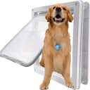 Large Dog Door, Magnetic Door for Pets up to 100 lb, 16.9"  13.9" Doggie Door, Suitable for Interior & Exterior Doors (White)