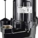 WASSERMANN 3/4 HP Sewage Pump 2 inch Discharge with Auto Float Switch, 115V 7200 GPH Cast Iron Submersible Sewage Pump, Sump Pump for Basement Sump Basin Sewer Well 2" NPT Discharge with 10 FT Cable