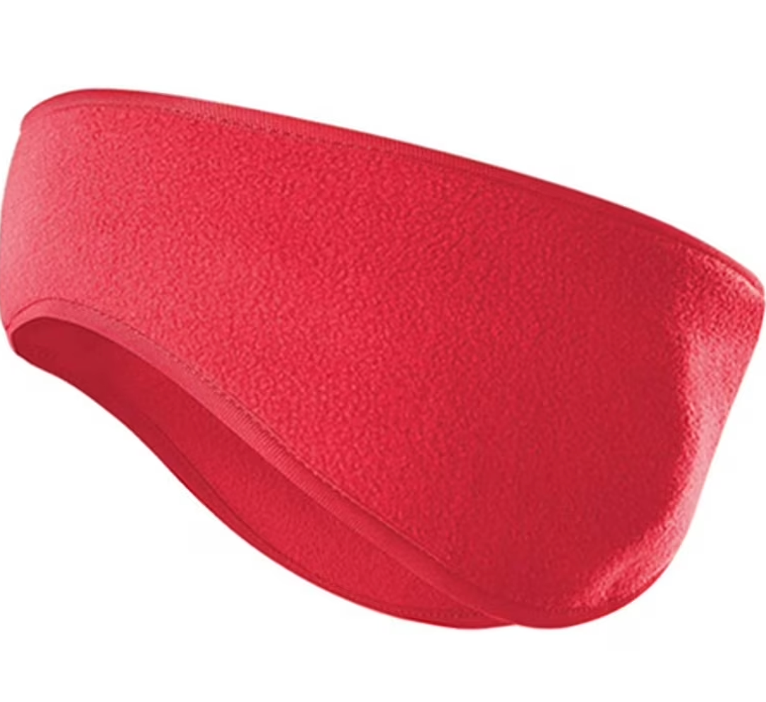 Winter Fleece Ear Warmers Headband Ear Muffs for Men Women Kids, Ear Covers for Cold Weather Ski Running Cycling Work (Red)