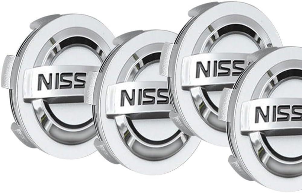 4PCS Wheel Center Caps for Nissan Replacement Accessories, ABS Wheel Rim Hubcaps Hub Cover, 54mm/2.13 Inch (Silver)