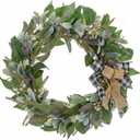 Babysbreath Wreaths for Front Door Decor, 22" Artificial Greenery Lavende Flowers Wreath Decorations for Spring Summer Home Door Window Outside Wall Indoor Outdoor Porch and Wedding Party