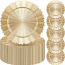 Mifoci 50 Pcs Champagne Gold Charger Plates Bulk, 13 Inch Round Chargers