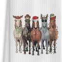 Christmas Horse Kitchen Towels, Horse Gifts for Women Girls, Gifts for Horse Lovers, Christmas Horse Decorations Dish Towels Tea Towels for Kitchen, Christmas Hand Towels for Bathroom, 16x24 Inch (12- Christmas One Style Towels)