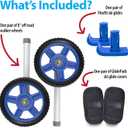Top Glides 8" Off-Road Walker Wheel Kits with Flexfit Universal Ski Glides (Blue)
