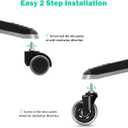 Hirate 3" Office Chair Casters Wheel with 5/16"-18UNC Threaded Stem Mute Gaming Chairs Casters Replacement Safe for Hardwood Tile Floors, Set of 5 with Screw Inserts