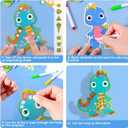 EDSPORTSHOUSE Mosaic Foil Stickers Craft Kits for Kids -Dinosaur DIY Party Favors Craft Activity,Travel Toys,Easter Basket Stuffers,Birthday Gifts for Girls Boys Ages 3,4,5,6,7,8