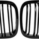 E46 Grill, Front Kidney Grille Compatible with 1999-2002 E46 2-Door Coupe/Cabriolet Pre-Facelift, 2000-2006 M3 Double Slats Gloss Black Grill