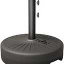 AreShark Patio Umbrella Stand, Outdoor Umbrella Base 22L Water Filled Stand, Market Patio Outdoor Heavy Duty Umbrella Holder (Black)