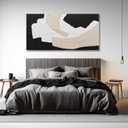 Flairart Abstract Canvas Wall Art Minimalist Wall Art Black White and Beige Home Decor Abstract Artwork Wall Decor Artwork for Bedroom Living Room Decoration Home Kitchen Office 29" X 58"