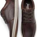 Jousen Men's Leather Fashion Sneakers Retro Dress Business Casual Shoes for Men (13, Amy5122-darkbrown)