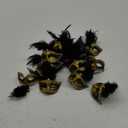 Hophen 24 Pieces Decorative Mini Masquerade Mask Party Decorations Luxury Feather Mardi Gras Venetian Mask Party Favors (Black)