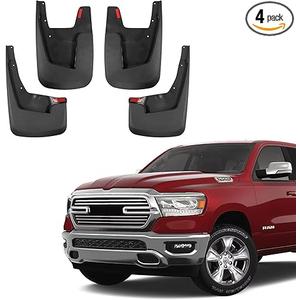 YLSCOO Mud Flaps Splash Guards fits 2019-2025 Dodge Ram 1500, Mud Guards Accessories Vehicle Sediment Protection No Drilling Tire Protector Mud Splash, (with Fender Flares) 2020 2021 2022 2023 2024