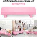 Pink Qtip Holder Bathroom Set - 3 Pack Apothecary Jars with Metal Lids and Vanity Tray. Bathroom Organizers and Storage, Cute Vanity Makeup Organizer, Bathroom Decor Accessories