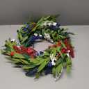22 Inch 4th of July Wreaths for Front Door Artificial Patriotic Wreath Red White and Blue Wreath for Independence Day Indoor Outdoor Decorations