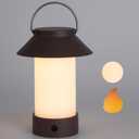 Rechargeable Outdoor Lantern Waterproof, Dimmable Warm White & Flickering Flame Mood Light, Portable Cordless Table Lamp for Patio/Camping/Shower/Emergency Power Outage (Coffee)