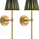 KDG Cordless Wall Sconces Set of 2, Small Wireless 5200mAh Rechargeable Battery Fabric LED Wall Lamps, Portable Lightings for Wall Painting, Living Room, Bedroom, Hallway, Gifts, Night Light (Green)