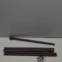 Curtain Rods for windows 28-78 inch, 5/8 inch Decorative Brown Splicing Heavy Duty Metal Curtain Rod set with Brackets