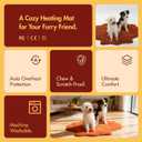 Red Shell shaped Dog heating pad (47"x36"), Obtained FCC and UL Dual Certification, Waterproof, Adjustable Temperature, Machine Washable,for Indoor/Outdoor Use, Suitable for Pets of All Ages (Large)