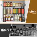 Spicy Rack Pro Expandable 10"-18.9" Spice Rack for Cabinet, 2-Tier Wood & Metal Shelf, Heavy Duty, High Space for Large Bottles, Easy 3-Min Install, Stackable or Side-by-Side