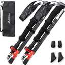 BISINNA Carbon Fiber Trekking Poles Collapsible Walking Sticks Hiking Folding Poles Quick Lock for Women and Men Hiking Mountaining Backpacking Camping 2pc