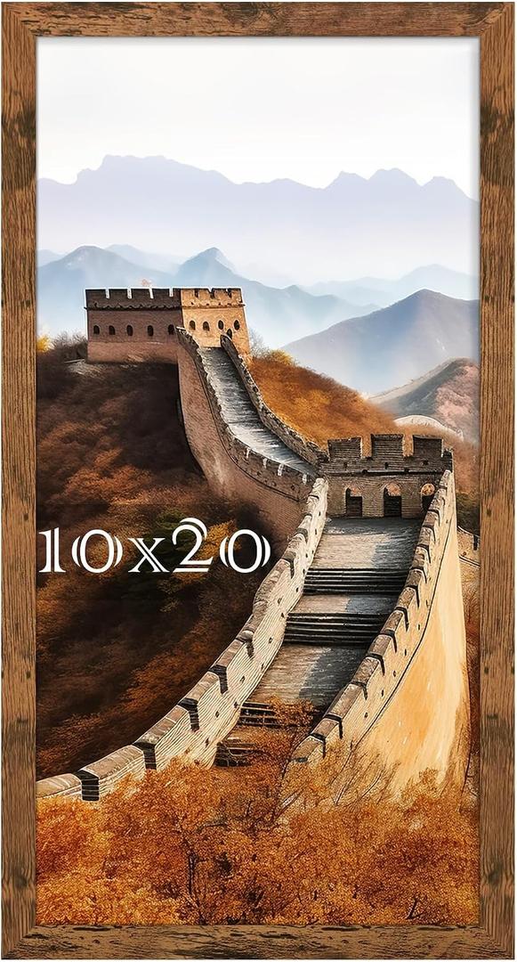 Picrit 10x20 Picture Frame, Photo Frame for Wall Mounting Display, Brown