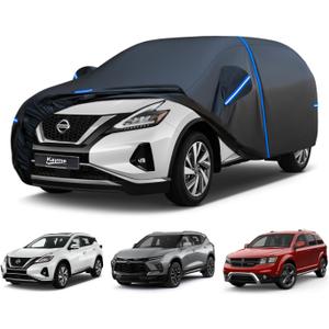 Kayme SUV Car Cover Custom Fit for Nissan Murano, Chevrolet Chevy Blazer, Dodge Journey,Windproof Upgraded & 100% Waterproof All-Weather Full Exterior Cover Rain Snow Protector with Door Zipper, Towel