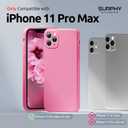 SURPHY Design for iPhone 11 Pro Max Case with Camera Protection, Straight Edge Design Liquid Silicone Slim Case, Pink