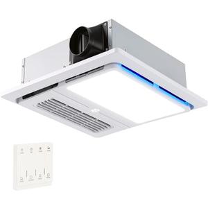 Orsong Bathroom Exhaust Fan with Heater and Light 1800W, 160 CFM, 1.0 Sone Quiet Operation, Bathroom Vent with Heater Quickly Reaches A Comfortable Temperature in Just 1 Minute, 11in