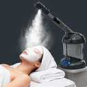 Kingsteam Facial Steamer - Nano Ionic Facial Steamer for Deep Cleaning, Portable Face Steamer with Extendable 360 Rotating Arm, Humidifier for Personal Care Use at Home or Salon (Grayish Black)