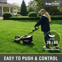 SnapFresh 40V 17 Brushless Lawn Mower 2 x 5.0Ah Batteries Electric Cordless Push Mower with Fast Charger, 6-Level Height Adjustment, 45L Grass Bag, Lightweight Battery Powered Mower