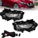 Fog Lights For 2023 2024 2025 Nissan Versa Front Bumper Fog Lamps w/Switch and Wiring Kit