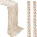 MAONAME 2 Pack Beige Cheesecloth Table Runner, 10FT Boho Gauze Cheese Cloth Table Runner, Rustic Sheer Table Runners for Wedding, Baby Shower, Party Table Decor, Beige 