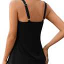 V FOR CITY Tank Top for Women with Built-in Padded Bra Adjustable Wide Strap Camisole Cotton Cami Shirts, Large 