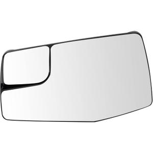 TRQ Left Mirror Glass Compatible with 2019-2021 Chevrolet Silverado 1500 GMC Sierra 1500