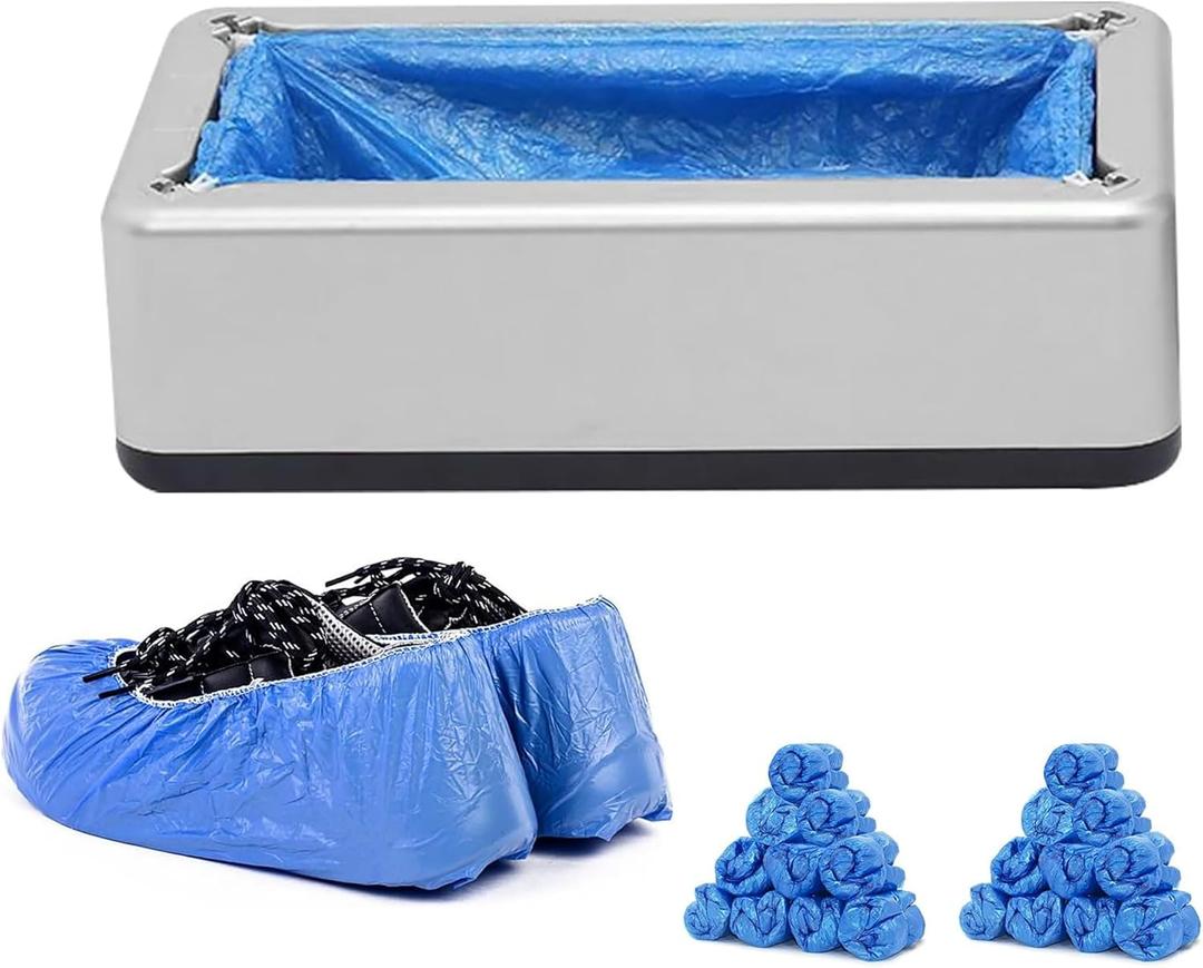 Shoe Covers Dispenser with 200pcs Shoe Cover Disposable Non Slip, User-Friendly and Reliable Shoe Cover Machine, Fits Size Up to 11 US Men, Widely Applicable in Indoor