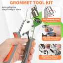 Heavy Duty Grommet Tool Kit 1/21/43/8Multi-Size Hole Punch with 600 PCS Metal Grommets Eyelet Set for Canvas Tarp Leather Curtain and DIY Repair