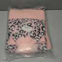 HAOYUAN Winter Hat Scarf Gloves Set, Womens Leopard Cheetah Knit Warm Hat Beanie Long Scarf Touchscreen Gloves for Cold Weather Neck Scarves (HA2080 pink)