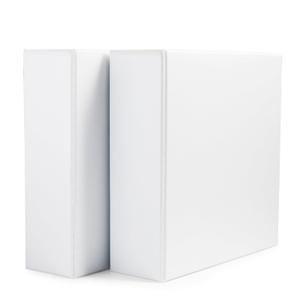 Amazon Basics 3 Ring Binders, 3 Inch D-Ring Organizer for School, Home Office, Paper Storage, White, 2 Pack