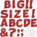 154 Pcs Large 7" Glitter Bulletin Board Letters, Poster Board Letters Alphabet Punctuation Cut Out Cardboard Letters Accessories for Classroom Display Decorating Supplies 7inch