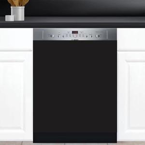 Black Kitchen Dishwasher Magnet Cover, Solid Color Dishwasher Door Cover Sheet, Vinyl Appliance Art Magnetic Sticker Fridge Panel Decal (Black, 23 x 26 Inches)